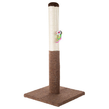 24.5" Cat Scratching Post with Sisal Rope and Hanging Mouse Toy by PETMAKER