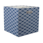 Polyester Cube Waves Nautical Blue Square 11"x11"x11"