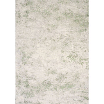 Kylie Collection Green Cream Distressed Rug, 5'1"x7'7"