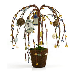 Shea's Wildflower - 12" Willow and Berry Tree Bird House - Christmas Trees