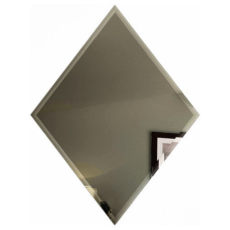 Reflections 6 in x 8 in Beveled Glass Mirror Diamond Tile in Glossy Gold