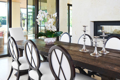 Transitional dining room photo in Austin