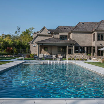 Bannockburn, IL Swimming Pool with Inside Hot Tub and Automatic Cover