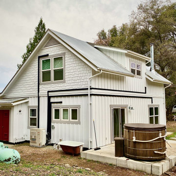 Hardie Board and Batten Siding with Staggered Shingles