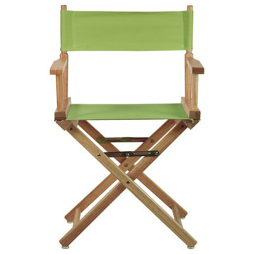 18" Director's Chair Natural Frame, Lime Green Canvas
