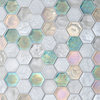 1 5/8" Oceanside Glass & Tile, Muse Hexagon, Atmosphere Blend