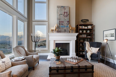 Transitional family room in Seattle.
