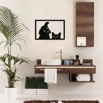 Dog & Cat Animal Design Wall Art