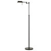10W Led Adjustable Metal Floor Lamp With Swing Arm, Black