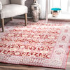 Muted Floral Area Rug, Red, 5'3"x7'7"