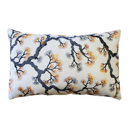 Pillow Decor - Bonsai Pine Onyx Amber Throw Pillow 12x19, with Polyfill Insert - Decorative Pillows