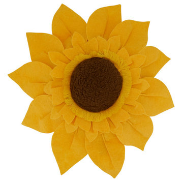 Poly-Filled Felt Sunflower Throw Pillow