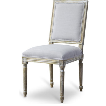 Clairette Wood Traditional French Accent Chair - Beige