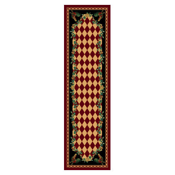 High Country Rooster Rug, Red, 2'x8', Runner