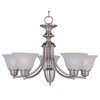 Malaga 5-Light Chandelier, Satin Nickel, Frosted