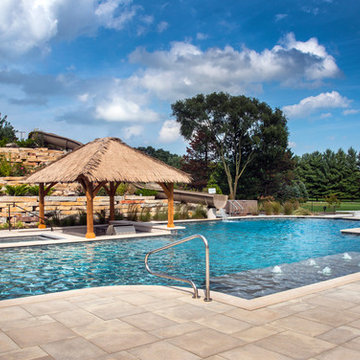 Barrington Hills Swimming Pool, Hot Tub, Sunken Bar and Slide
