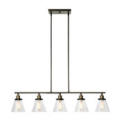 5-Light Linear Pendant, Oil Rubbed Bronze