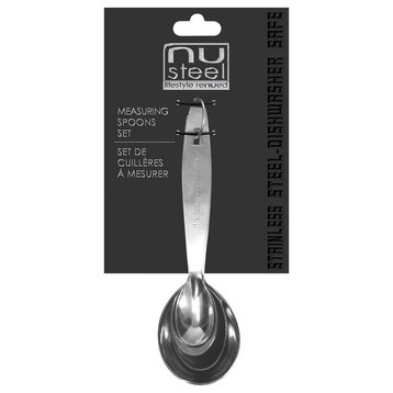 nu steel McGann Stainless Steel Measuring Spoons, Set of 4, Stainless Steel