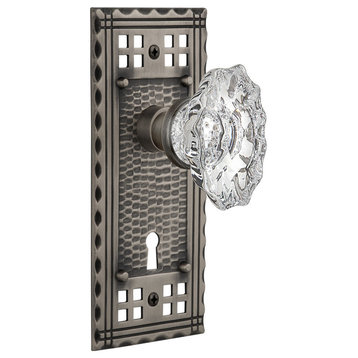 Craftsman Plate Double Dummy Chateau Knob, Antique Pewter