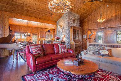 Example of a mountain style living room design in Phoenix