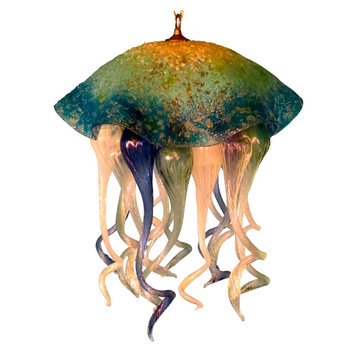 Blown Glass Chandelier - Art Glass Lighting - Lighting - Chandelier - Jellyfish
