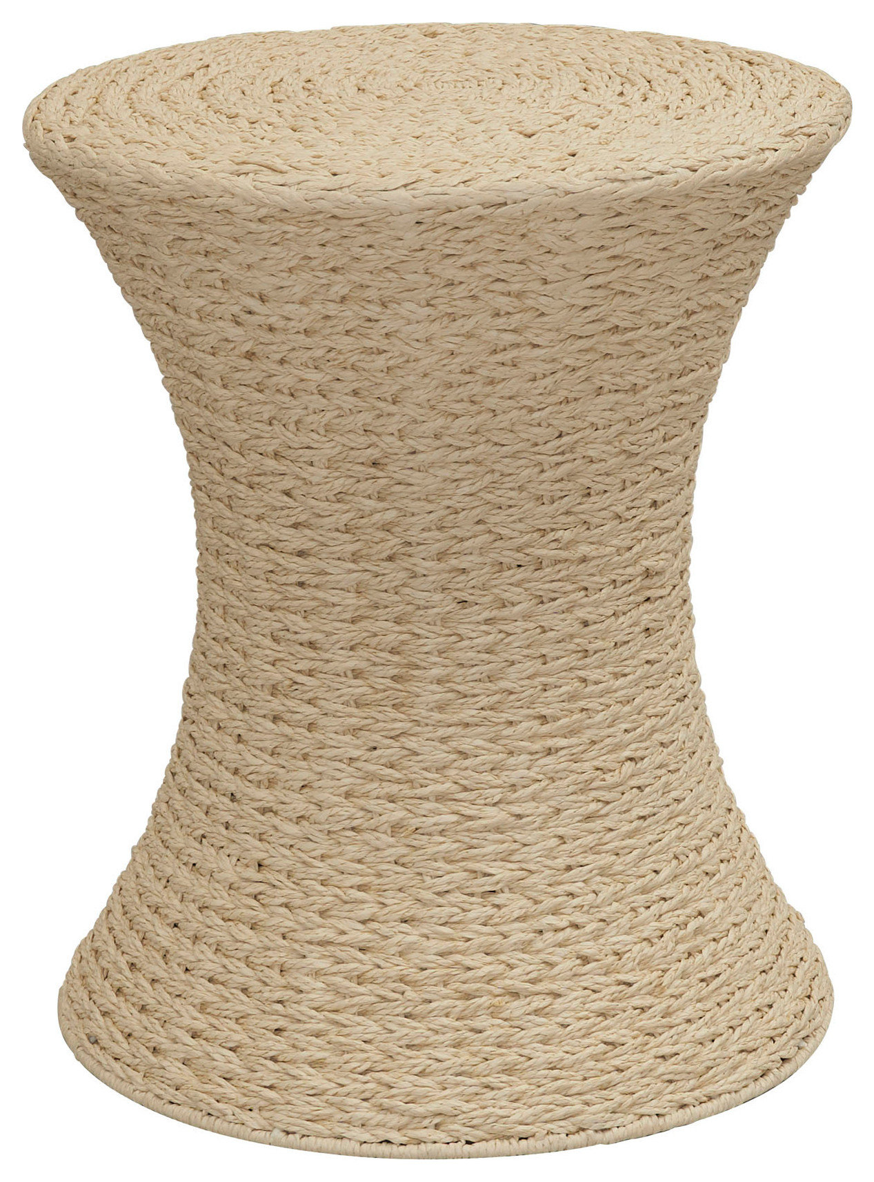 Handwoven Paper Rope Stool With Hourglass Shape - Beach Style - Accent ...