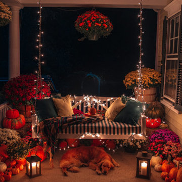 Greens and yellows pop on stunning autumn porch