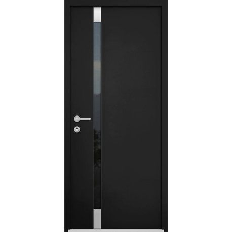 Exterior Entry Front Steel Door /Cynex 6777 Black /36x80 Right Inswing