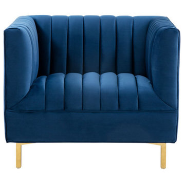 Safavieh Couture Doris Velvet Club Chair, Navy