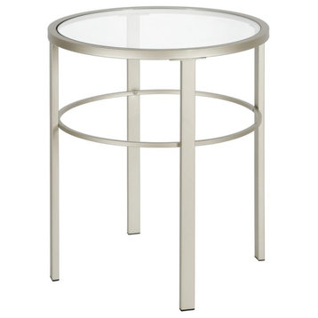 Gaia 20'' Wide Round Side Table In Satin Nickel