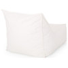 Laredo Indoor Contemporary Water Resistant Fabric Bean Bag Chair, White