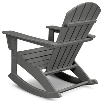 POLYWOOD Nautical Adirondack Rocking Chair, Slate Gray