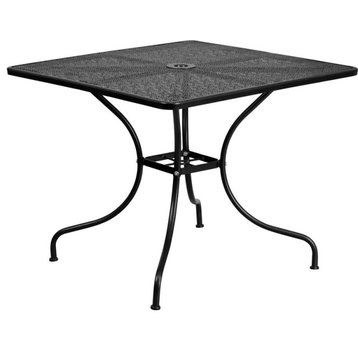 35.5" Steel Patio Table, Black