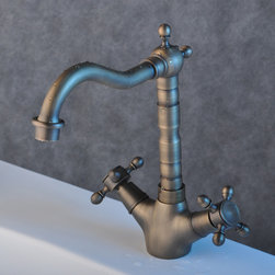 Antique Two Handles Inspired Brass Kitchen Faucet - T0415 - Kitchen Faucets