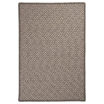 Natural Wool Houndstooth Rug, Latte, 10' Square