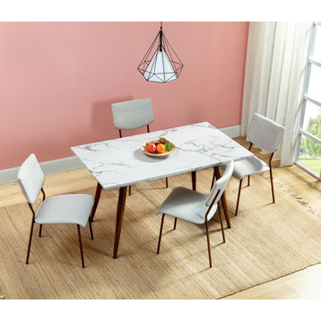 Dining Table With Marble Pattern, Rectangle