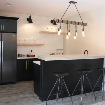 Oak, and White Kitchen with Matte Black Accents in Iowa Aspen Homes Farmhouse