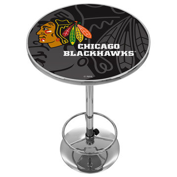 NHL Chrome Pub Table, Watermark, Chicago Blackhawks