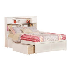 Bookcase Storage Platform Beds, Full Size Bed With Bookcase Headboard