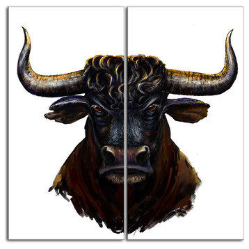 "Furious Bull" Animal Canvas Print
