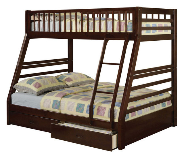 Jason Twin Over Full Bunk Bed With 2 Drawers Espresso Craftsman Jason Twin Over Full Bunk Bed With 2 Drawers Espresso Craftsman Beds By 1perfectchoice