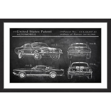 "Mustang Shelby Design" Framed Painting Print, 24"x16"