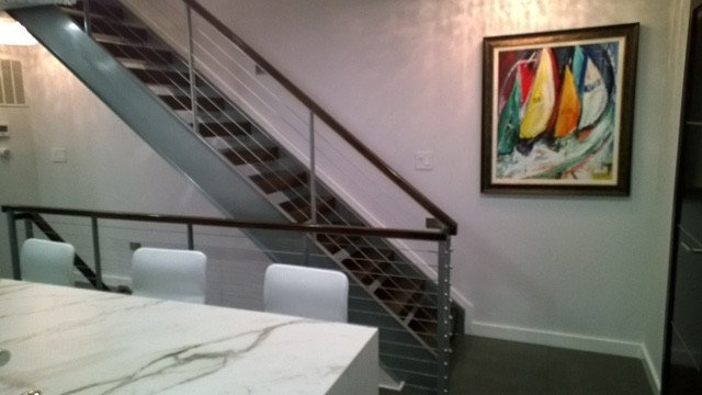 Stunning Riser-less Stairs with 4" Solid Oak Treads, Alexandria 22305