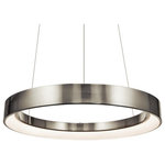 Elan Lighting - Elan Lighting 83261 Fornello - 23.5" 38W 1 LED Chandelier - With Fornello, we offer rings that are modern in scale, yet deliver light almost by magic. LEDs are hidden within the fixture, creating an invisible light source that fills an area with light in enchanting ways. Brushed nickel and white and black sand-textured finishes give each piece a soft effect.  Canopy Included: TRUE  Canopy Diameter: 7.50  Color Temperature: 3  Lumens: 1220  Driver/  Transformer: Dimmable,Class 2 DriverFornello 23" 38W 380 LED Ring Pendant Brushed Nickel *UL Approved: YES *Energy Star Qualified: n/a  *ADA Certified: n/a  *Number of Lights: Lamp: 380-*Wattage:38w LED bulb(s) *Bulb Included:Yes *Bulb Type:LED *Finish Type:Brushed Nickel
