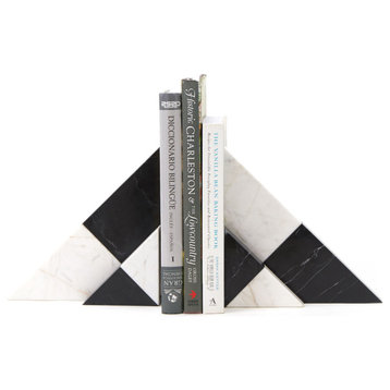 Black & White Marble Abstract Bookends | Liang & Eimil Bond