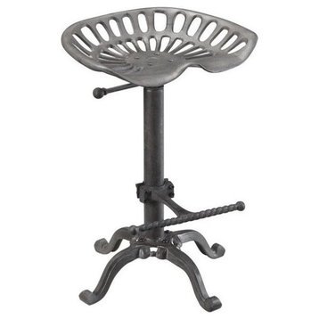 Bowery Hill 22.5" Traditional Metal Stool in Industrial Brown
