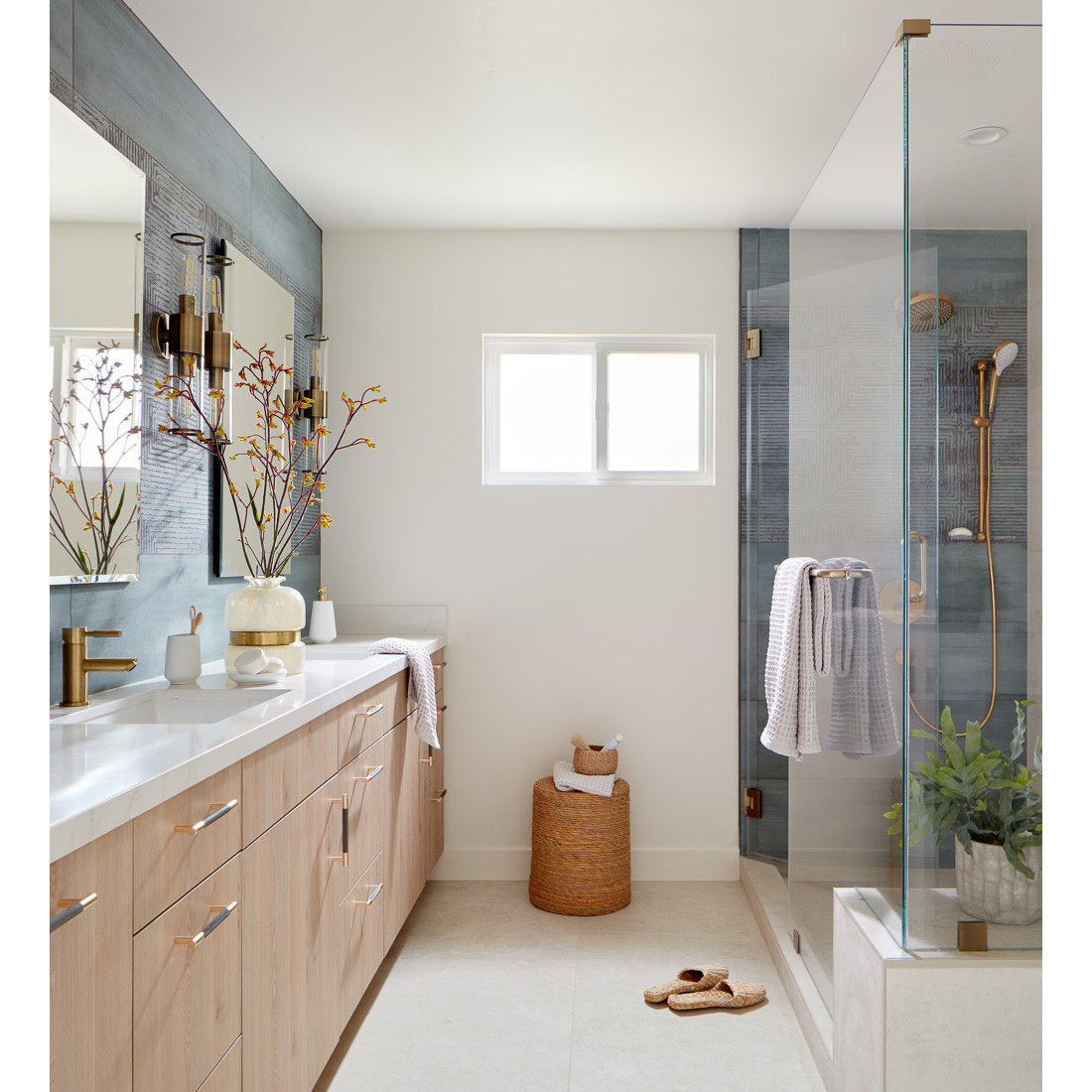 Blue Textured Master Bath
