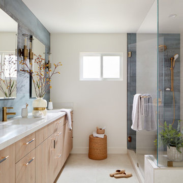 Blue Textured Master Bath