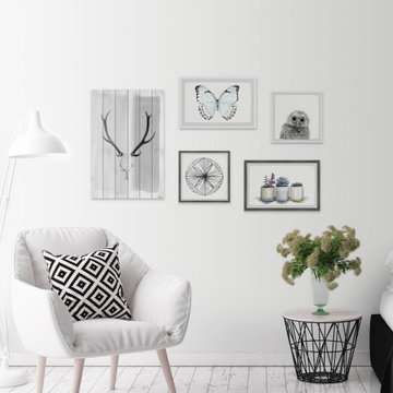 Animals and Foliage Pentaptych