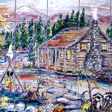 Hand Painted Ceramic Tile Back Splash